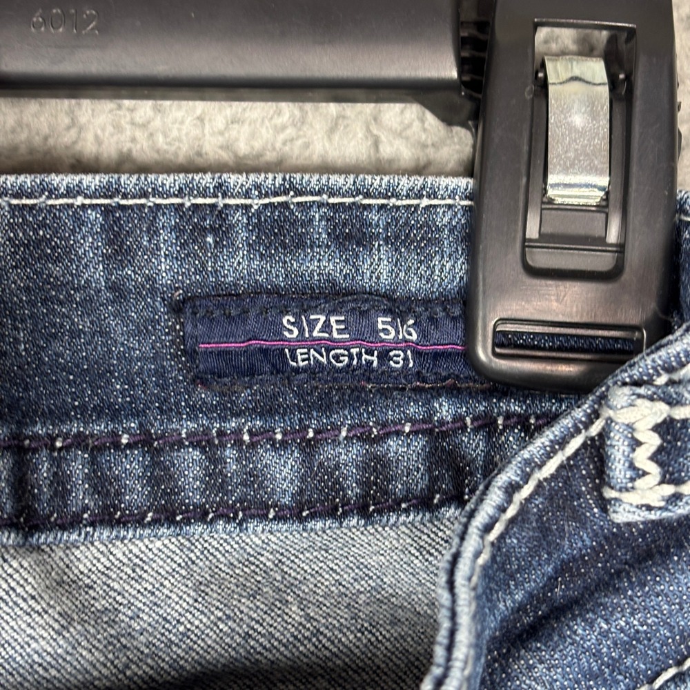 Vigoss Jeans Women 5/6 Blue The New York Bootcut Thick Stitch Flap Pocket Denim - Picture 5 of 10